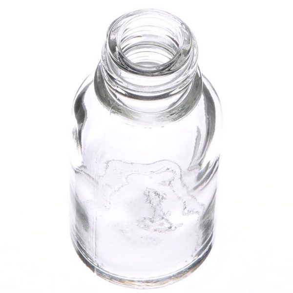 15ml Clear Glass Boston Round Bottle 18 Neck Finish - Image 2