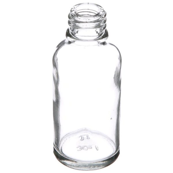 30ml Clear Glass Bottle Boston Round Bottle 18mm Neck Finish - Image 2