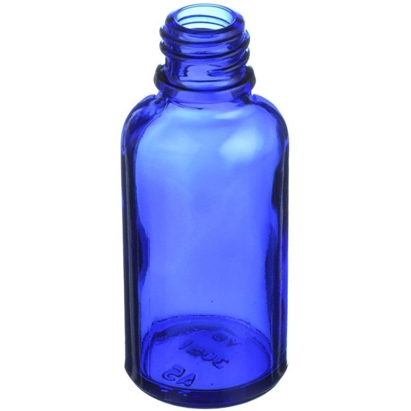 30ml Blue Glass Bottle Boston Round Bottle 18mm Neck Finish - Image 2