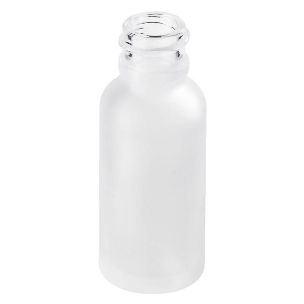 15ml Frosted Clear Glass Boston Round Bottle 18 Neck Finish - Image 2