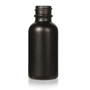 30ml matte black glass bottle boston 18mm neck finish