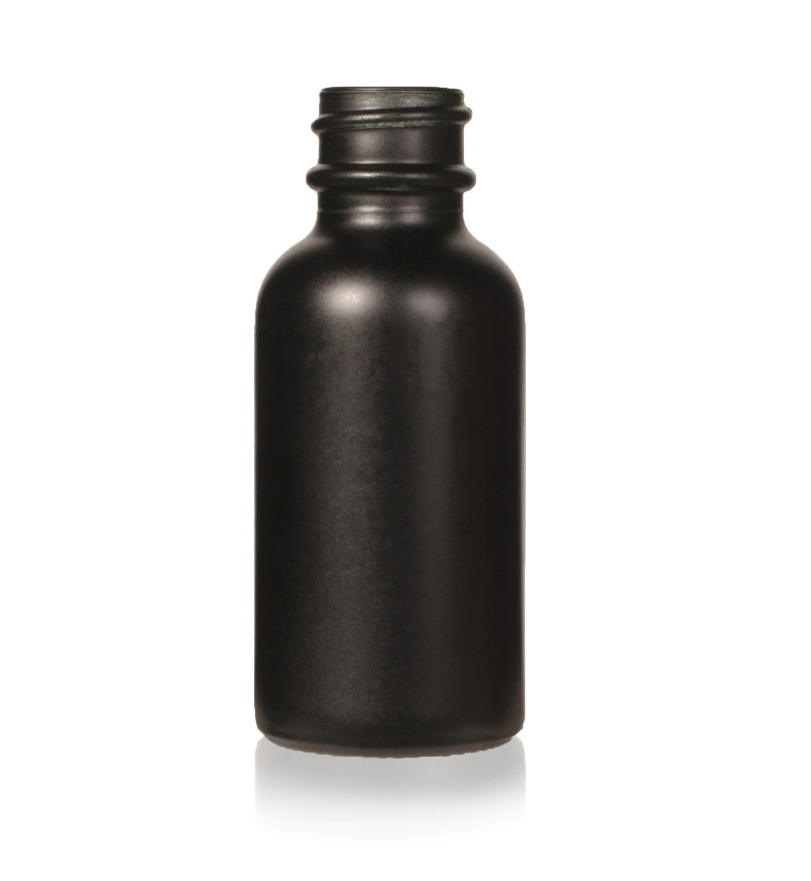 30ml matte black glass bottle boston 18mm neck finish