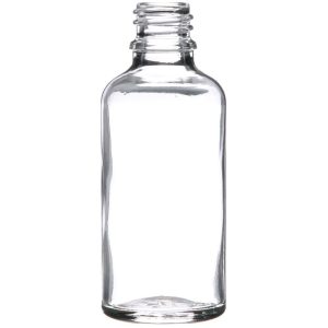 50-ml-glass-boston-round-dropper-bottle-18mm-neck-finish-clear transparent