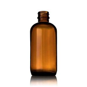 120ml Amber Boston Round Glass Bottle