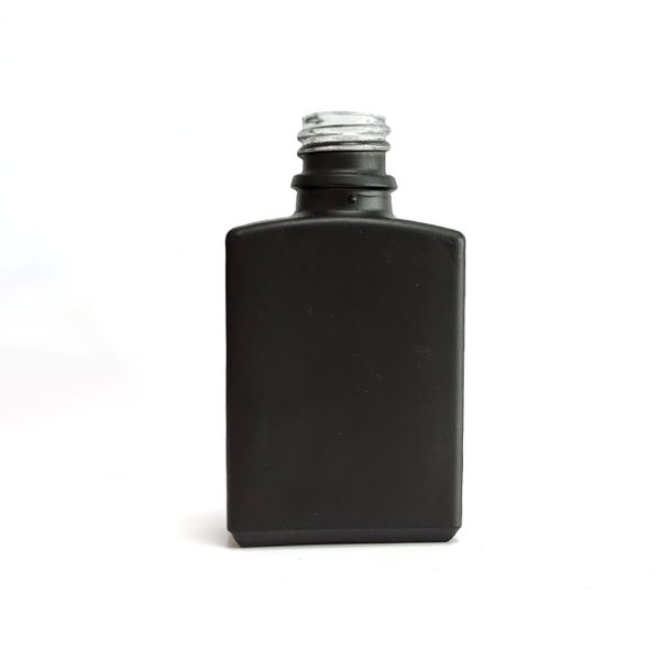 30ml Matte black Square Glass Bottle 18mm Neck Finish