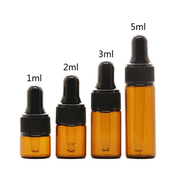 1ml/2ml/3ml/5ml Amber Glass mini Dropper Bottle